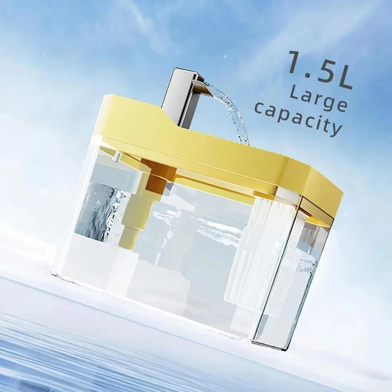 kf-S0e5f2b191a3649368f0de73a01b1fefcT USB Automatic Cat Water Fountain - Live Circulation Dispenser with Removable Bowl, Pump & Water Filter, Silent Operation - Image 3