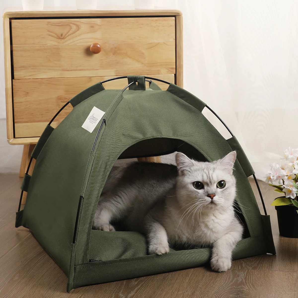 kf-S11f314cb66f240c3a47f820fe9aa962eH Pet Tent Bed Cats House Supplies Products Accessories Warm Cushions Furniture Sofa Basket Beds Winter Clamshell Kitten Tents Cat