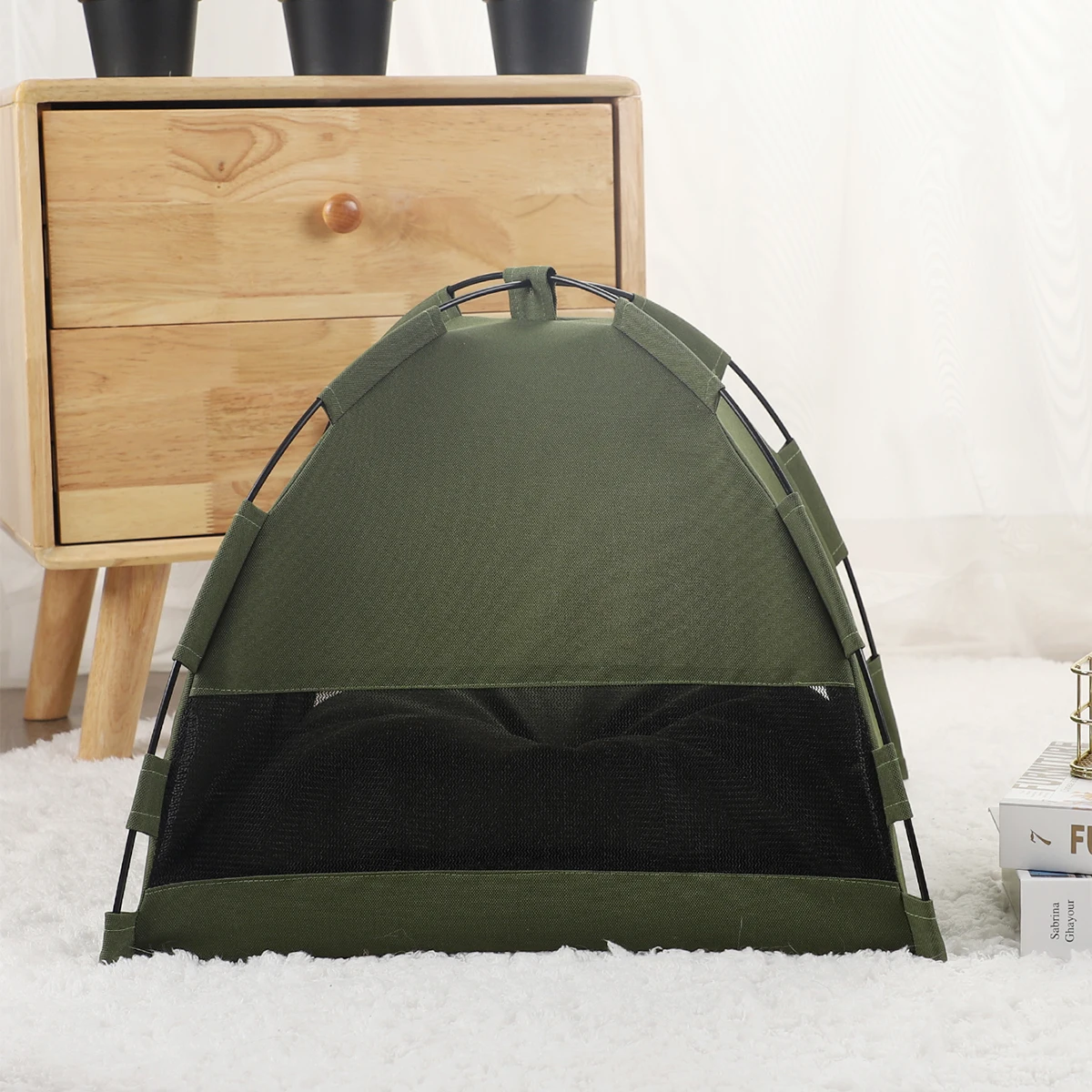 kf-S1dfed06893cf407598889d1dc7ff1dd2m Pet Tent Bed Cats House Supplies Products Accessories Warm Cushions Furniture Sofa Basket Beds Winter Clamshell Kitten Tents Cat - Image 3