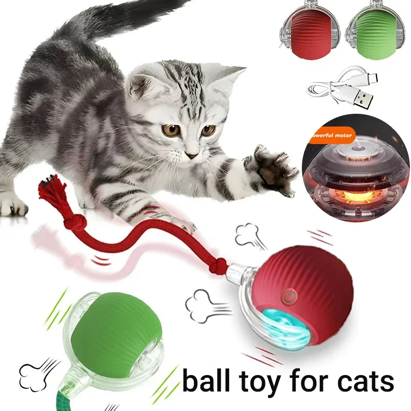 kf-S269053e999ef4abdbf99f00299f721b6T New Cat Interactive Ball Toy,Automatic Rolling Cat Ball Rechargeable,Smart Kitten Interactive Toy,Intelligent Balls Toy for Cat - Image 4